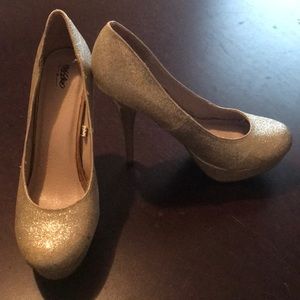 Gold Glitter Heels